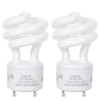 Jackyled Ul-Listed Gu24 Cfl Light Bulbs, T3 13W 2700K Warm White Gu24 Base Compact Flourescent Bulbs, Energy Efficient 900Lm Spiral Bulb, 2-Pack