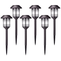 Azirier Solar Lights Outdoor Waterproof Outdoor Garden Lights, Solar Pathway Security Lights For Outdoorwall Backyard Fence Garage Garden Driveway 6 Pack