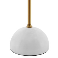 Convey is a chic midcentury inspired table lamp perfect for your home office desk or living room accent table The round white marble base offers a striking contrast to the updown adjustable black metal shade while the bronze finish on the stem completes t