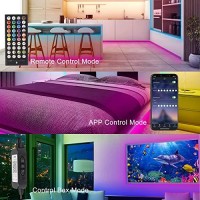 Bihrtc Led Strip Lights 5050 Rgb 600Leds 32.8Ft Led Lights Music Sync App Control Color Changing Rope Lights With Built-In Mic Remote Led Rope Strips Light Lighting For Bedroom Home Party