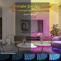 Bihrtc Led Strip Lights 5050 Rgb 600Leds 32.8Ft Led Lights Music Sync App Control Color Changing Rope Lights With Built-In Mic Remote Led Rope Strips Light Lighting For Bedroom Home Party