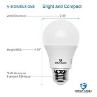 Great Eagle Lighting Corporation A19 Led Light Bulb, 9W (60W Equivalent), Ul Listed, 3000K (Soft White), 750 Lumens, Non-Dimmable, Standard Replacement (4 Pack)