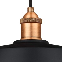 Westinghouse One-Light Indoor Pendant, Matte Black And Washed Copper Finish With Metallic Bronze Interior (2 Pack)