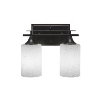 Uptowne 2 Light Bath Bar Shown In Dark Granite Finish With 4 White Muslin Glass