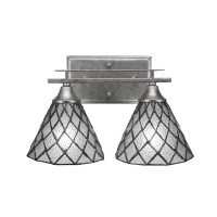 Uptowne 2 Light Bath Bar Shown In Aged Silver Finish With 7