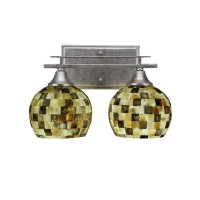 Uptowne 2 Light Bath Bar Shown In Aged Silver Finish With 6