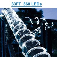 33Ft10M Led Rope Lights,360 Leds,Cool White,Waterproof,Indoor Outdoor Clear Tube Light Rope And Light Strip,Plugin 110V,Connectable Decorative Lighting For Valentines Day,Deck,Patio,Wedding (6000K)