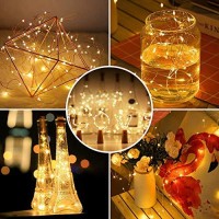 Rofusn Led Solar String Lights Starry Lights, Copper Wire Waterproof Solar Decoration Fairy Lights For Patio Gate Yard Thanksgiving Christmas Decorations Party Outdoor(Cold White 13Ft)