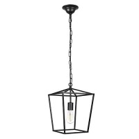 Unicozin Pendant Light Hanging Lantern Lighting Fixture For Kitchen And Dining Room, Industrial Retro Iron Chandelier Fixture,E26 Base, Black (Bulbs Not Included)