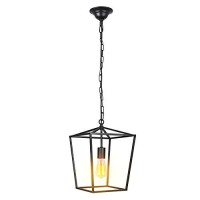 Unicozin Pendant Light Hanging Lantern Lighting Fixture For Kitchen And Dining Room, Industrial Retro Iron Chandelier Fixture,E26 Base, Black (Bulbs Not Included)