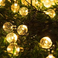 Sanduby Globe String Lights, 20 Ft 30 Crystal Balls Waterproof Led Fairy Lights, Outdoor Starry Lights Solar Powered String Lights, Decorative Lighting For Home, Garden, Party, Festival (Warm White)