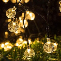 Sanduby Globe String Lights, 20 Ft 30 Crystal Balls Waterproof Led Fairy Lights, Outdoor Starry Lights Solar Powered String Lights, Decorative Lighting For Home, Garden, Party, Festival (Warm White)