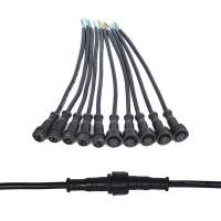 Wesiri 5Pairs 4Pin Black Electrical Connector Led Connector For Led Lights 20Cm Extension Cable 40Cm/Pair 0.2Mm? 15Mm Nut