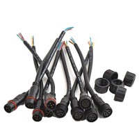 Wesiri 5Pairs 5Pin Black Electrical Connector Led Connector For Led Lights 20Cm Extension Cable 40Cmpair 03Mm 22Mm Nut