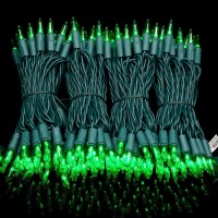 Yuletime Green Led Christmas Lights With Green Wire, 66 Feet 200 Count Ul Certified Commercial Grade Led Holiday String Light Set (Green - Green Wire)