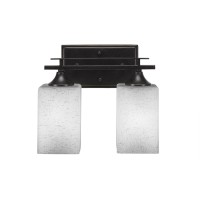 Uptowne 2 Light Bath Bar Shown In Dark Granite Finish With 5 Clear Bubble Glass