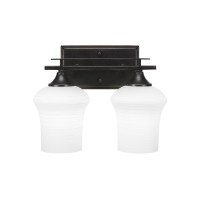 Uptowne 2 Light Bath Bar Shown In Dark Granite Finish With 5.5 Zilo White Linen Glass