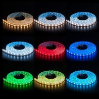 Btf-Lighting Rgbcct 5 Colors In 1 Led 5050Smd Rgbww Rgb+Dimmable Tunable Color Temperature 2700K-6500K 16.4Ft 60Leds/M 300Leds Multi-Colored Led Tape Lights Ip65 Dc12V For Bedroom Desk Home Decoration