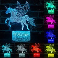 Palawell Unicorn Gifts Unicorn Night Light For Girls , Led Illusion Lamp Unicorn Toys For Girls Birthday Gift , Kids Toys Room Decor Lighting As Christmas Gifts - 16 Color Bedside Lamp Remote Control