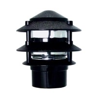 Greenfield Pl3Tpbledbl Made In The Usa Led Weatherproof 3-Tier Pathlight With Post Base - Black