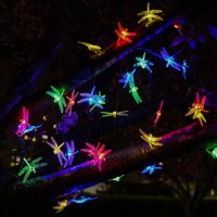 Ciaoye Dragonfly Solar String Lights, 30 Led 21Ft 8 Modes Solar Powered Outdoor Waterproof Fairy Lighting For Christmas Trees Garden Patio Fence Wedding Party Decor, Multi Color