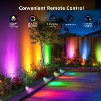 Ourleeme Lawn Flood Light Stake 2In1 Waterproof Outdoor Remote Controlle Landscape Lighting Spotlight Wall Light For Yard Gar