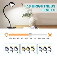 Vekkia Bed Light, Led Reading Light For Bed, Eye Caring Clip On Light, 3 Color & 9 Brightness Levels, Reading Lamp For Bed With Gooseneck, Perfect Bed Lamps For Headboard , Desk And Computers.