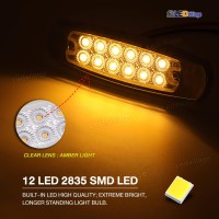 Ledvillage 20 Pcs 64 Inch Clear Lens Amber Led Side Marker Turn Signal Lights Clearance Parking Lamps For Truck Trailer Lorry T