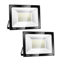 Solla 2 Pack 150W Led Flood Light Ip66 Waterproof 12000Lm 800W Equivalent Super Bright Outdoor Security Lights 3000K Warm W