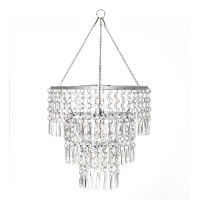 Flavorthings 3 Tiers Fuax Crystal Acrylic Beaded Chandelier, W10.5