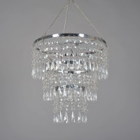 Flavorthings 3 Tiers Fuax Crystal Acrylic Beaded Chandelier, W10.5