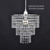 Flavorthings 3 Tiers Fuax Crystal Acrylic Beaded Chandelier, W10.5