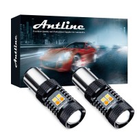 Antline Extremely Bright 1157 2057 2357 7528 2057A 2357A 1157A Bay15D P21/5W Switchback Led Bulbs White/Yellow 3030 Chipsets With Projector For Turn Signal Lights (Pack Of 2)