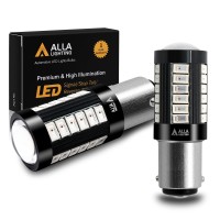 Alla Lighting Bay15D 7518 1157 Led Strobe Brake Lights Bulbs Xtreme Super Bright Red Flashing Stop Lamps Replacement 2057 3496 1154 1034