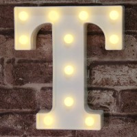 Pooqla Led Marquee Letter Lights Sign, Light Up Alphabet Letter For Home Party Wedding Decoration T