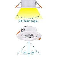 Cloudy Bay 4Inch Led Recessed Light With Junction Box, Ic Rated, Air Tight, Gimbal Retrofit Downlight Dimmable,9W Cri90 Warm White 3000K, Beam Angel 50Ͽ