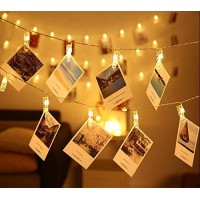 Magnoloran Led Photo Clips String Lights 50 Led Photo Clips Fairy Twinkle Lights Wedding Party Home Decor Lights For Hanging Ph