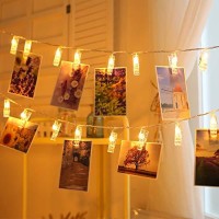 Magnoloran Led Photo Clips String Lights 50 Led Photo Clips Fairy Twinkle Lights Wedding Party Home Decor Lights For Hanging Ph