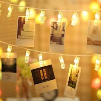 Magnoloran Led Photo Clips String Lights 50 Led Photo Clips Fairy Twinkle Lights Wedding Party Home Decor Lights For Hanging Ph