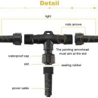 Sumaote Replacement 2Pin Tconnector Waterproof For Single Color Led Deck Light Kit Pack Of 5