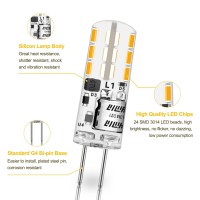 Yuiip G4 Led Bulb 2W 10W 20W Halogen Bulbs Replacement Ac/Dc 12V G4 Bi-Pin Base Light Warm White 3000K Lamp For Landscape, Under Cabinet Lighting, No Flicker, Pack Of 8