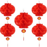 Bememo 20 Pieces Chinese New Year Red Paper Lanterns Thickened Encryption Chinese Hang Lantern Decorations For Spring Festival New Year, Wedding And Restaurant