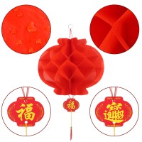 Bememo 20 Pieces Chinese New Year Red Paper Lanterns Thickened Encryption Chinese Hang Lantern Decorations For Spring Festival New Year, Wedding And Restaurant