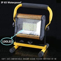 Otyty Rechargeable Led Work Light, 100W Portable Rechargeable Led Floodlights With Stand For Outdoor Garage Workshop Construction Site Camping Fishing Job Site Lighting (W808)