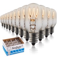 Salt Rock Lamp Bulb 12 Pack.15 Watt Replacement Bulbs For Himalayan Salt Lamps & Baskets, Scentsy Plug-In & Wax Warmers, Night Lights. Incandescent T20 E12 Socket, Clear