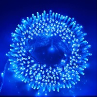 Vtechology Christmas String Lights, 66Ft 200 Leds Blue Halloween String Lights 8 Modes Fairy Lights With End-To-End Plug Decoration For Christmas Tree Indoor Outdoor, Blue (Clear Wire)