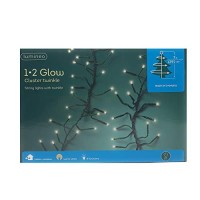 Lumineo 1392 Led Warm White Christmas 1-2 Glow Cluster Light Set, Green Wire