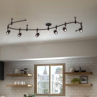 Catalina Lighting 96 6Light Integrated Led Flex Track Spotlight Ceiling Light Oil Rubbed Bronze For Kitchen Living Room H