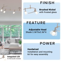 Catalina Lighting 96 6Light Integrated Led Flex Track Spotlight Ceiling Light Brushed Nickel For Kitchen Living Room Home