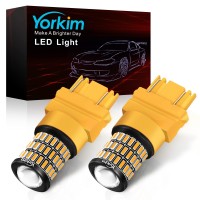 Yorkim 3157 Led Bulb Amber 3157 Led Turn Signal Bulb 3157 Led Blinker Bulb 3157A Led Bulb 4157 Bulb 3056 3156 3057 4057 Led 3157 Rear Turn Signal Bulb Front Turn Signal Bulb 3457 Led Bulb, Pack Of 2